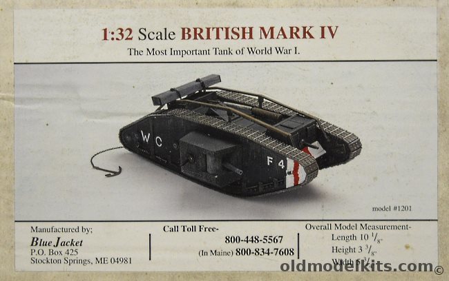 Bluejacket 1/32 British Mark IV, 1201 plastic model kit